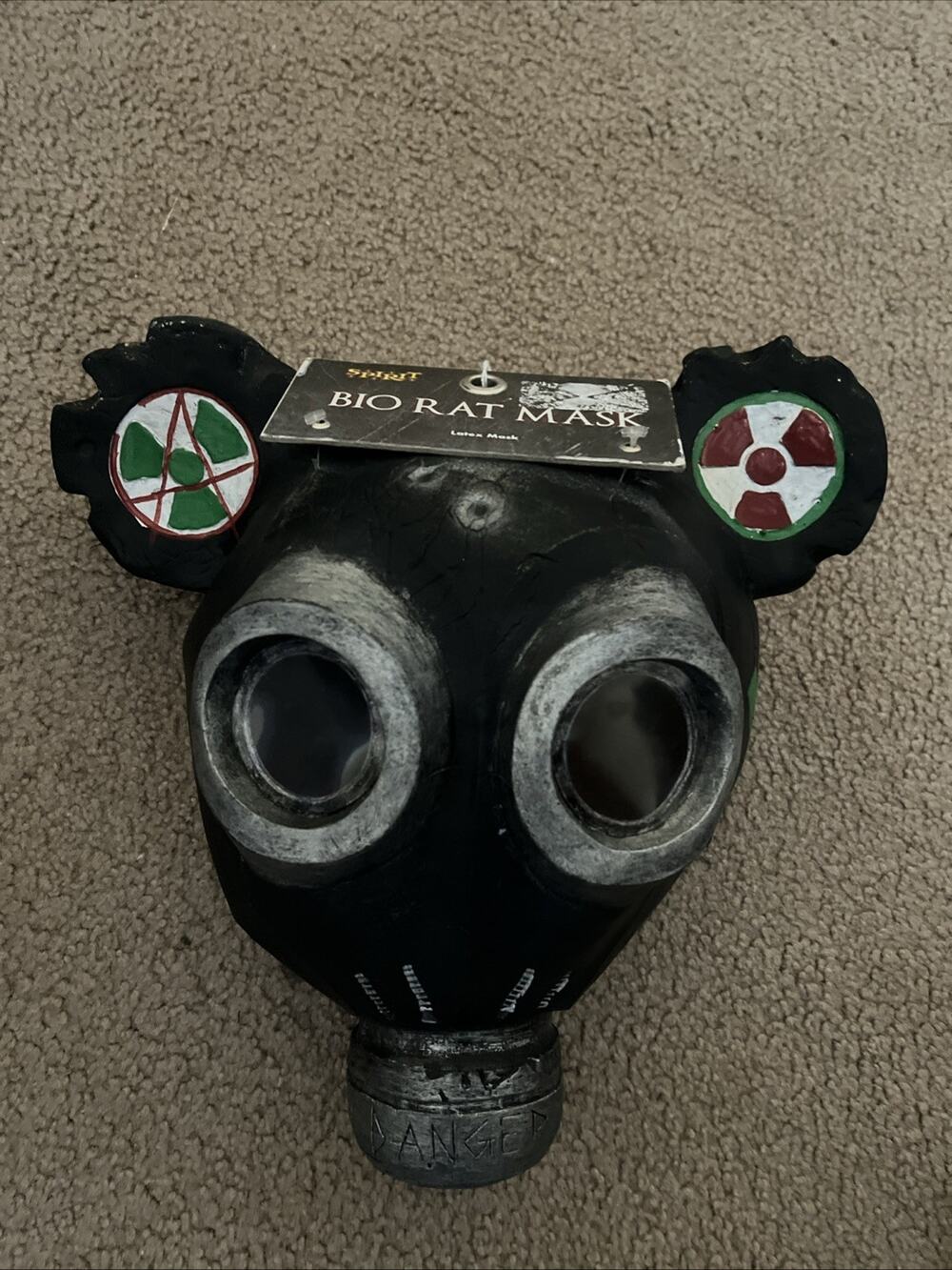 Spirit Halloween Bio Rat Head Gas Mask Mickey Mouse Dress Up Costume Apocalypse